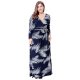 Plus Size Women out of boho / Precision loose / sheath / swing dress - geometric cut-out / print V-neck top Maxi / autumn / wint