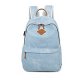 Retro rucksack school for young girls ladies fashion denim blue backpack