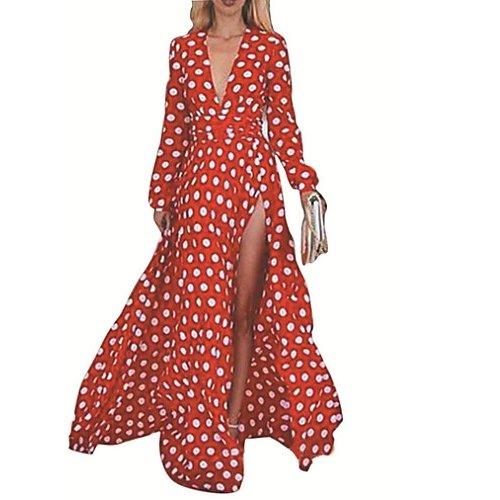 Women fashion outfit dress, dot