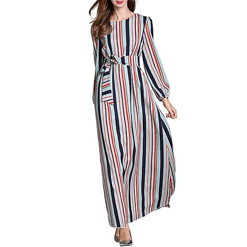 Woman, stylish, elegant jacket, dress, stripes, color prints