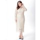 Large size complex Gulei Si female dress - solid colors, lace V-neck maxi