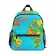 World Map preschool backpack, travel backpack children kids lunch bags for the boys and girls