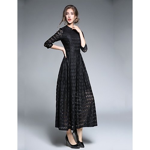 Women, elegant petal sleeves Slim tight-fitting lace dress