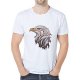 Men casual, everyday sports and leisure business, retro large size slim t-shirt, stripes, animal, printed crew neck, short sleev