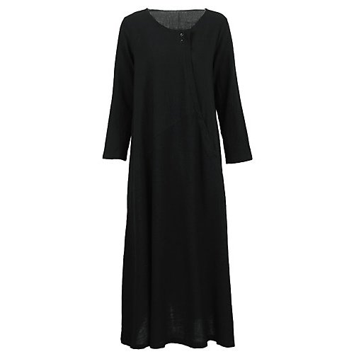 Plus Size Women daily chic swing dress, solid color